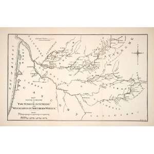  1894 Wood Engraving Map France Guyenne Gascony Bordelais 