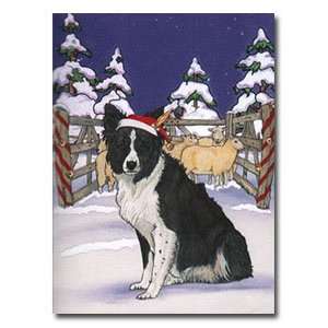 Border Collie Holiday Gift Enclosure Cards   Set of 5