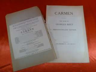   Booklet Metropolitan Opera House Giulio Casazza Libretto CARMEN Bizet