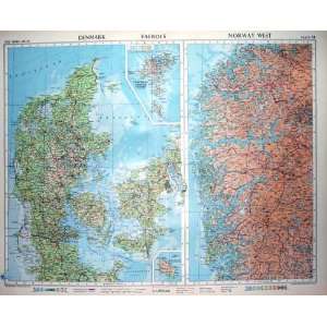   Colour Map 1955 Denmark Faeroes Norway Bornholm Sweden