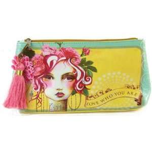  Papaya Art Rose Small Accessories Pouch by Artist Anahata 