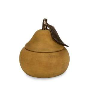   Decorative Weathered Bosc Pear Ceramic Canister
