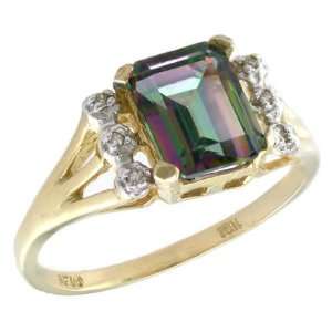    2.0 ct. tw. Mystic Fire Topaz and Diamond Ring (SZ 06) Jewelry