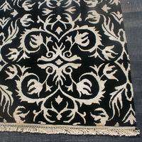   nepali material 100 % wool colors black and white design floral woven