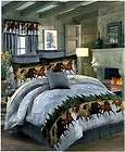 new western pony horse farm twin size bed comforter set