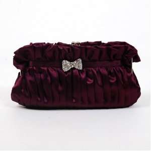  Bowknot Drape Shoulder Bag Tote Handbag Purple Baby