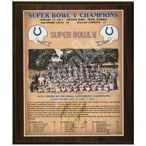   Baltimore Colts Super Bowl V Champions 13 x 16 Plaque from Healy Pro