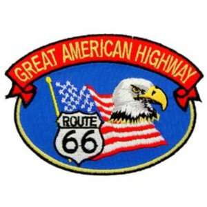  Route 66 American Flag Patch 3 Patio, Lawn & Garden
