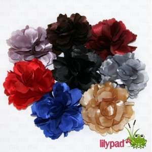 Lilypad Brand  8 Piece Fall Colored Camillia Hair Flowers & Brooch in 