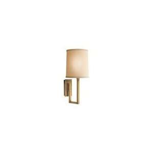 Barbara Barry Aspect Library Sconce in Soft Brass with Ivory Linen 