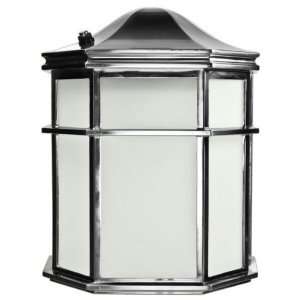  1 CFL Cage Lantern   Nickel Finish/White Acrylic Diffuser 