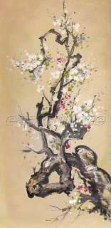   WALL 4 PANEL ART PAINTINGS CHERRY BLOSSOM ON CANVAS Ehp22  