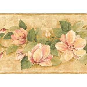  Tan Magnolia Wallpaper Border