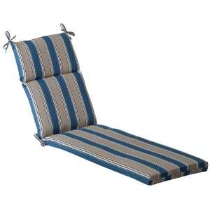  Outdoor Patio Furniture Chaise Lounge Cushion   Blue & Tan 