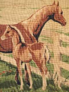   HORSE SCENIC FABRIC LINED DRAPE PANELS BLUE GRASS 4 AVAIL  