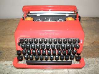 Vtg Rare Red Olivetti Valentine Typewriter Designed by Ettore Sottsass 