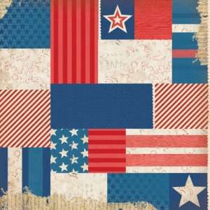    Americana Pattern Collage 12 x 12 Paper Arts, Crafts & Sewing
