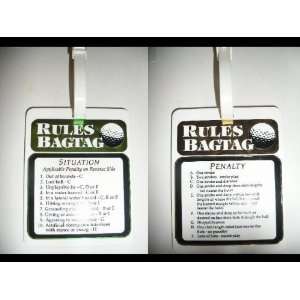  Golf Rules and Penalties Bag Tag Straps to Golf Bag 