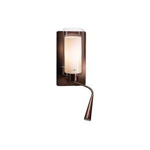   Wall Lamp, Bronze Finish with Clear Outer/Opal Inner Glass Shade