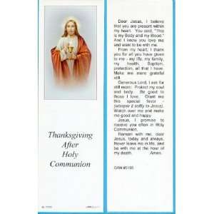    Thanksgiving After Holy Communion Bookmark