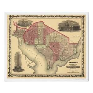  Map of Washington DC and Georgetown 1862 Posters