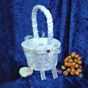  Tamra Flower Girl Basket   White 
