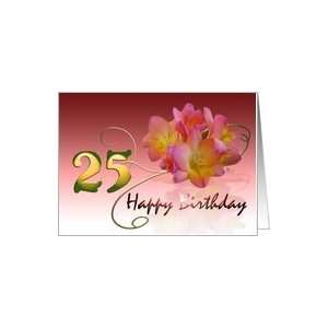  Happy 25th Birthday Oleander Flower curly coil pink flower 