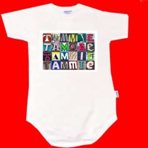  TAMMIE Personalized Baby Onesie Bodysuit Using Sign 