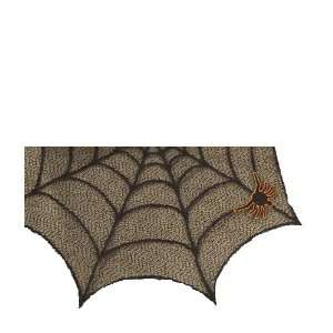  Heritage Lace Spider Web 20 Inch Doily with Spider, Black 