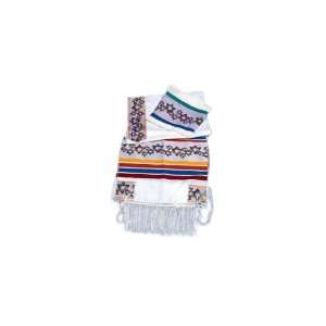  Star of David Wool Tallit with Multicolored Stars and 
