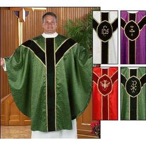  Green Chasuble with Symbolic Embroidery 
