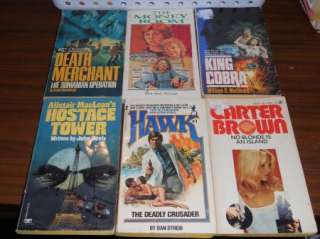 Lot of 14 VINTAGE Action Mystery Paperback Books LQQK  