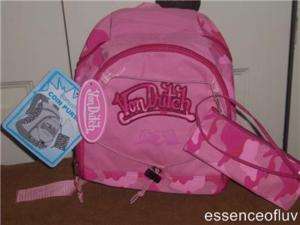 Girls Von Dutch Pink Back pack book bag Purse bookbag  