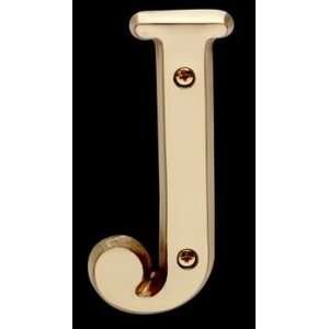  House Numbers Bright Solid Brass, 4 Letter J
