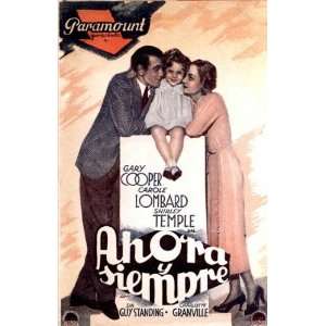  Now and Forever (1934) 27 x 40 Movie Poster Spanish Style 