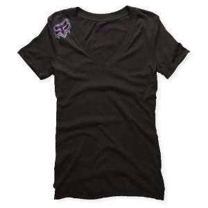  Fox Racing Womens Tagger V Neck T Shirt   58/Black 