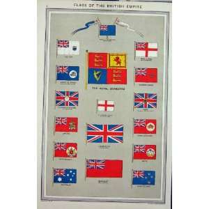  FLAGS c1880 BRITISH EMPIRE UNION JACK ROYAL STANDARD