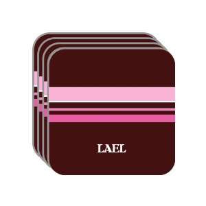 Personal Name Gift   LAEL Set of 4 Mini Mousepad Coasters (pink 