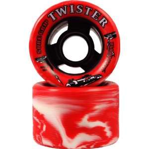 Sure Grip Twister Red & White Swirl Skate Wheels 8 Pack 96A Hardness 