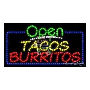  Tacos Burritos LED Sign 17 inch tall x 32 inch wide x 3.5 