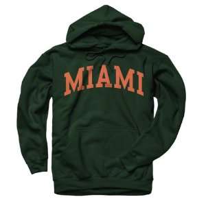  Miami Hurricanes Dark Green Arch Hooded Sweatshirt Sports 