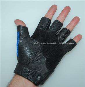 Leather Fingerless Half Finger Gloves Biker Bike Goth Gothic  