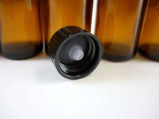 Glass Bottles ~1/2 oz Boston Round Amber with Polyseal Caps  Empty 