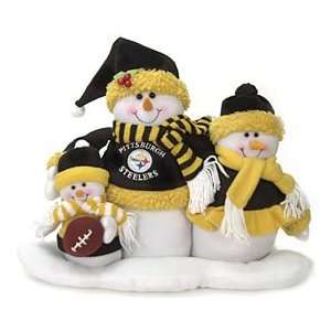 Pittsburgh Steelers NFL Football Table Top Plush Snowman Family Decor 