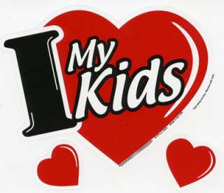Love My Kids 3 in 1 Heart Car Magnet  