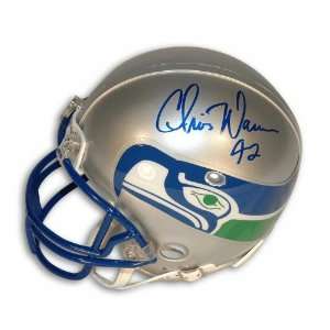  Chris Warren Autographed Seattle Seahawks Mini Helmet 