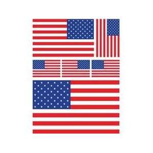  USA FLAG DECALS STATIC CLING 6 SZS/SHEET