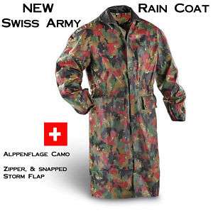Swiss Army Alpenflage Camo, Rain Coat New Surplus  