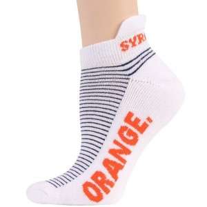  Syracuse Orange Ladies White Navy Blue Striped Ankle Socks 