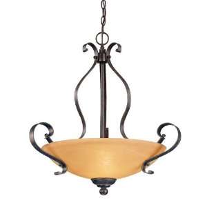   Light 25 Brownstone Pendant with Faux Alabaster Glass Shade 14424 BST